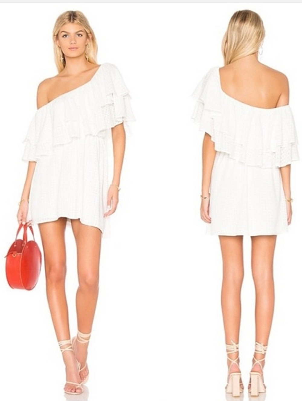 Show Me Your Mumu Holly Asymmetrical Mini Dress Size XS Picnic White
